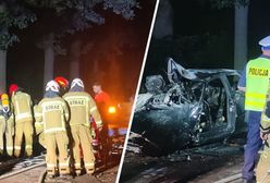 Tragiczny wypadek. Kierowca spłonął wraz z autem