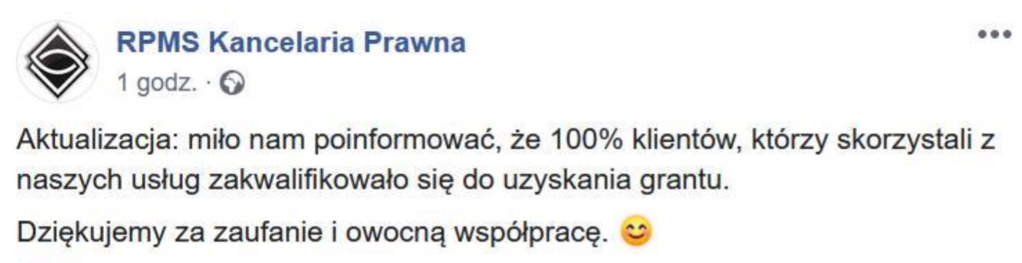 Kancelaria pochwaliła się "skutecznością".