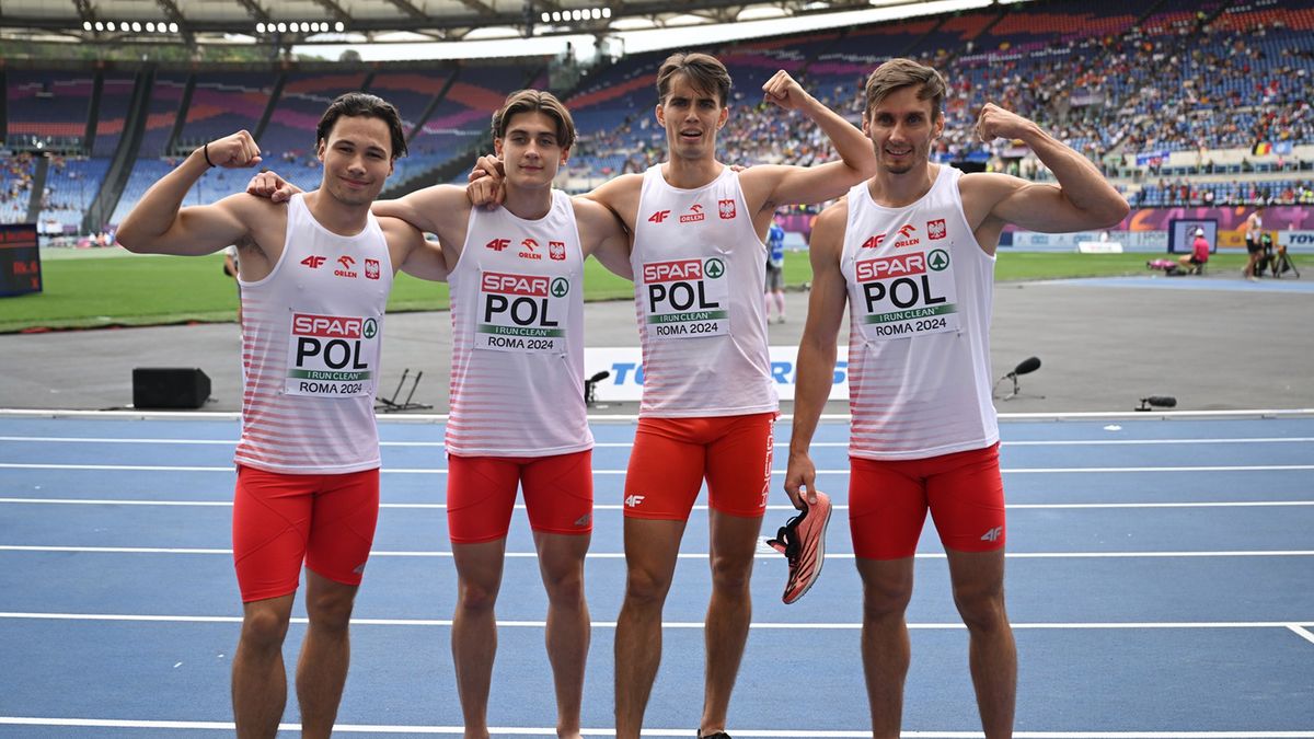 PAP / Adam Warżawa / Na zdjęciu: polska sztafeta 4x400 metrów