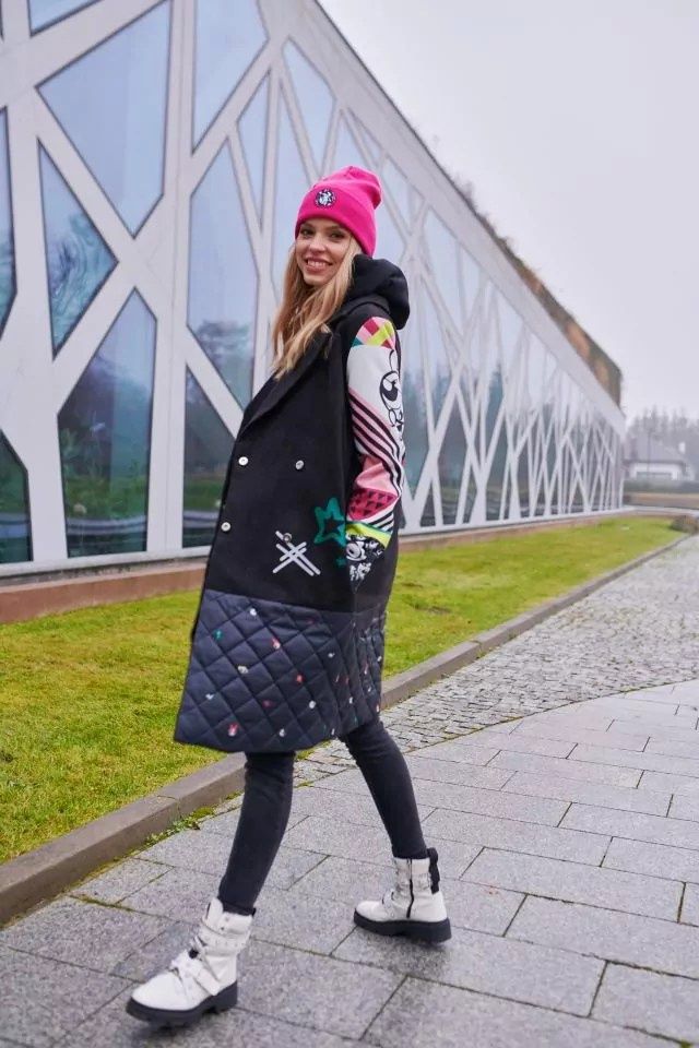 Płaszcz z łączonych tkanin Powerpuff Girls Black (23)