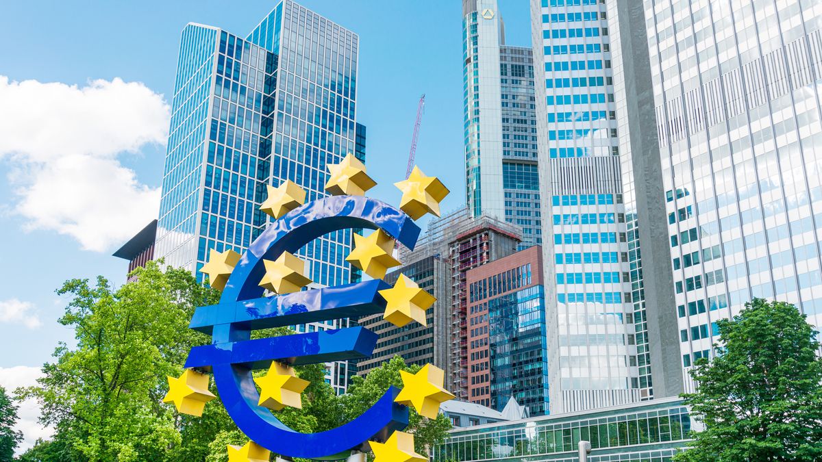 Frankfurt, Germany - June 12, 2019: Euro Sign. European Central Bank (ECB) is the central bank for the euro and administers the monetary policy of the Eurozone in Frankfurt, Germany.
Frankfurt, Germany - June 12, 2019: Euro Sign. European Central Bank (ECB) is the central bank for the euro and administers the monetary policy of the Eurozone in Frankfurt, Germany.
architecture, bank, banking, blue, building, business, capitalism, central, central bank, city, corporate, crisis, currency, downtown, ecb, economy, eu, euro, euro symbol, eurobank, europe, european, eurotower, eurozone, exchange rate, finance, financial, frankfurt, frankfurt am main, funds, germany, greed, headquarter, investment, landmark, market, modern, monetary, money, sign, star, stock, stock market, symbol, union