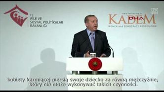 Prezydent Turcji: Kobiety nie są równe mężczyznom!