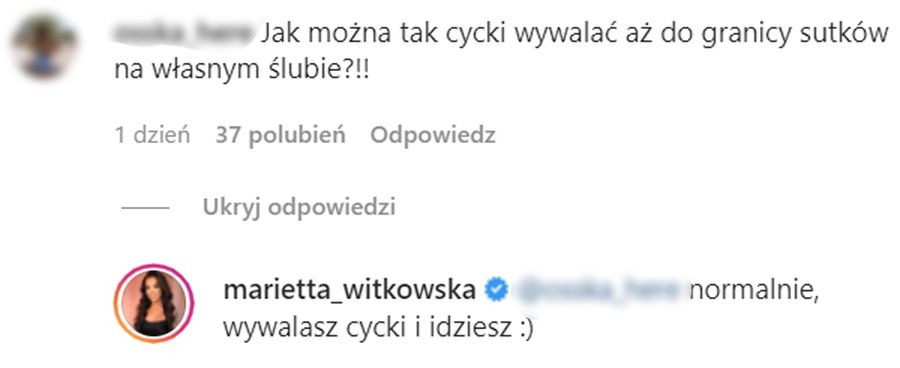 Marietta Witkowska odpowiada na krytykę sukni ślubnej 