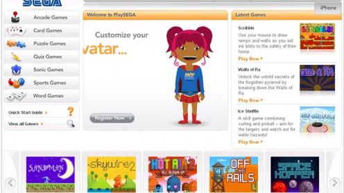 PlaySEGA - mini gierki SEGI w sieci 1