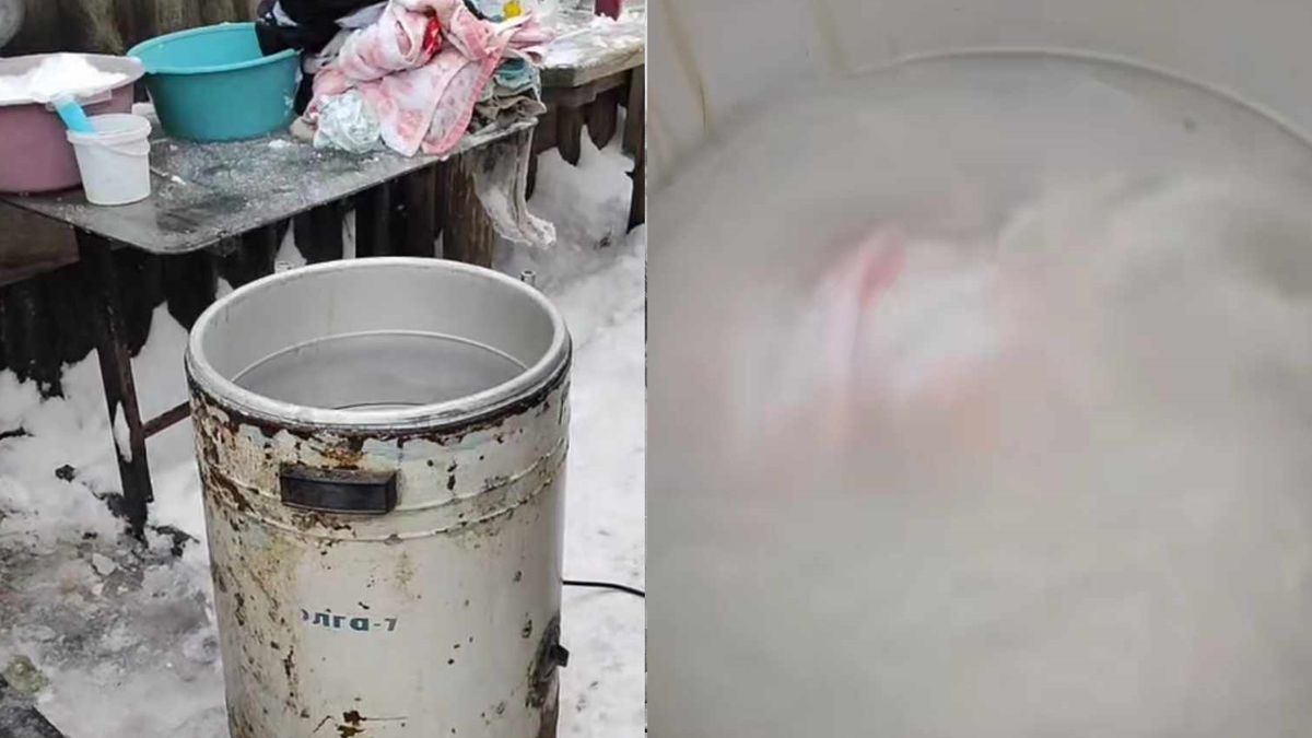 Rosjanin pokazał pralkę z 1965 roku.