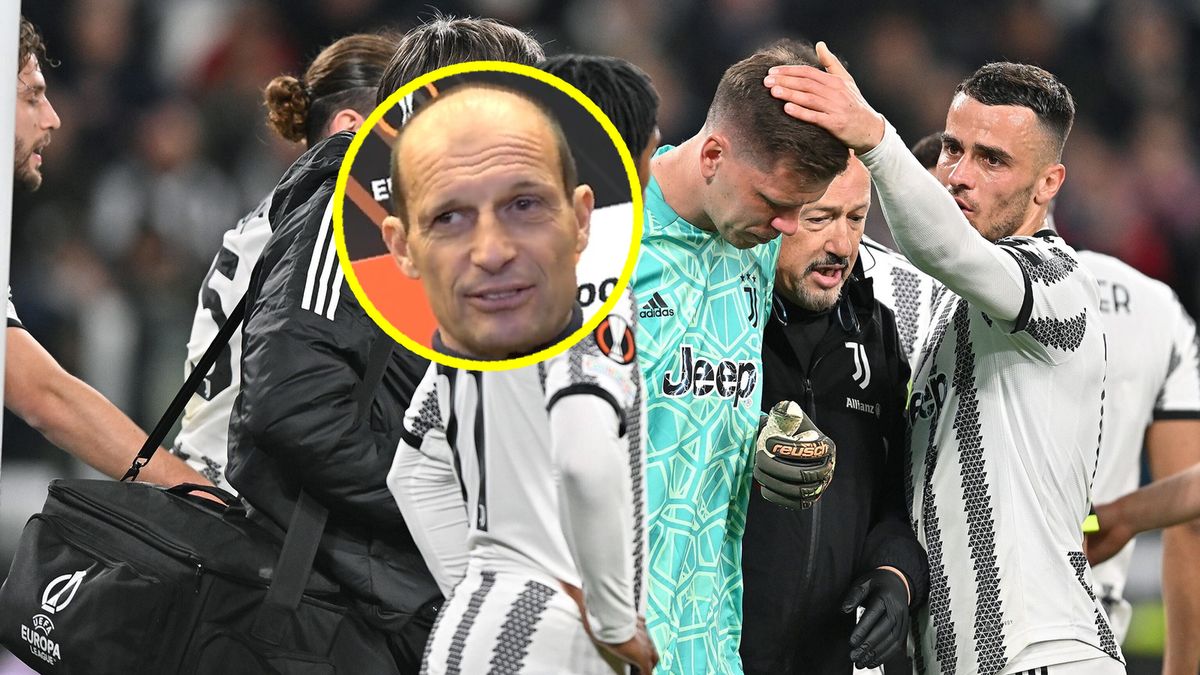 PAP/EPA / Alessandro Di Marco / Wojciech Szczęsny i Massimiliano Allegri (w kółku)