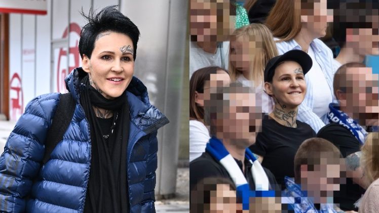 Agnieszka Chylińska "przyłapana" na meczu Lech Poznań – Pogoń Szczecin