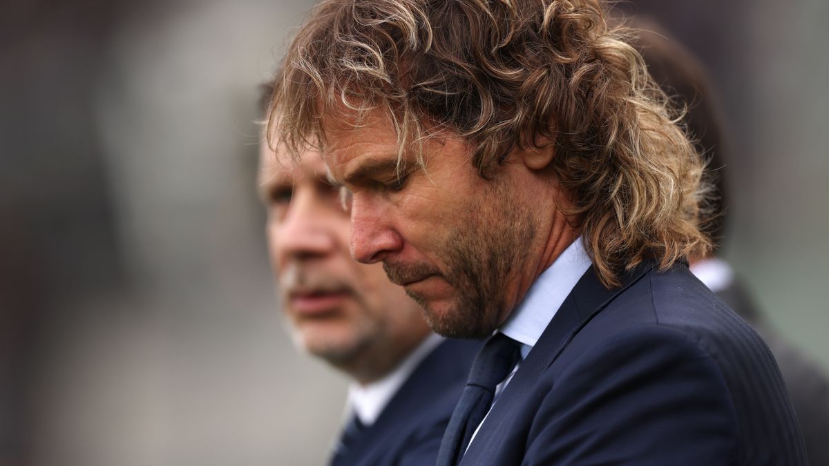 TURIN, ITALY - OCTOBER 15: Pavel Nedved Vice President of Juventus reacts as he looks on prior to kick off in the Serie A match between Torino FC and Juventus at Stadio Olimpico di Torino on October 15, 2022 in Turin, Italy. (Photo by Jonathan Moscrop/Getty Images)