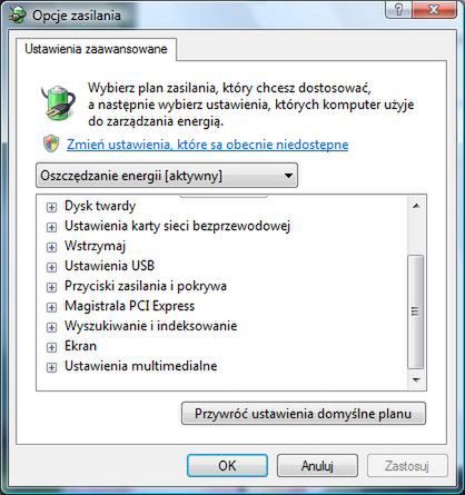 Zmieniamy ustawienia przycisku zasilania w Windows Vista 2
