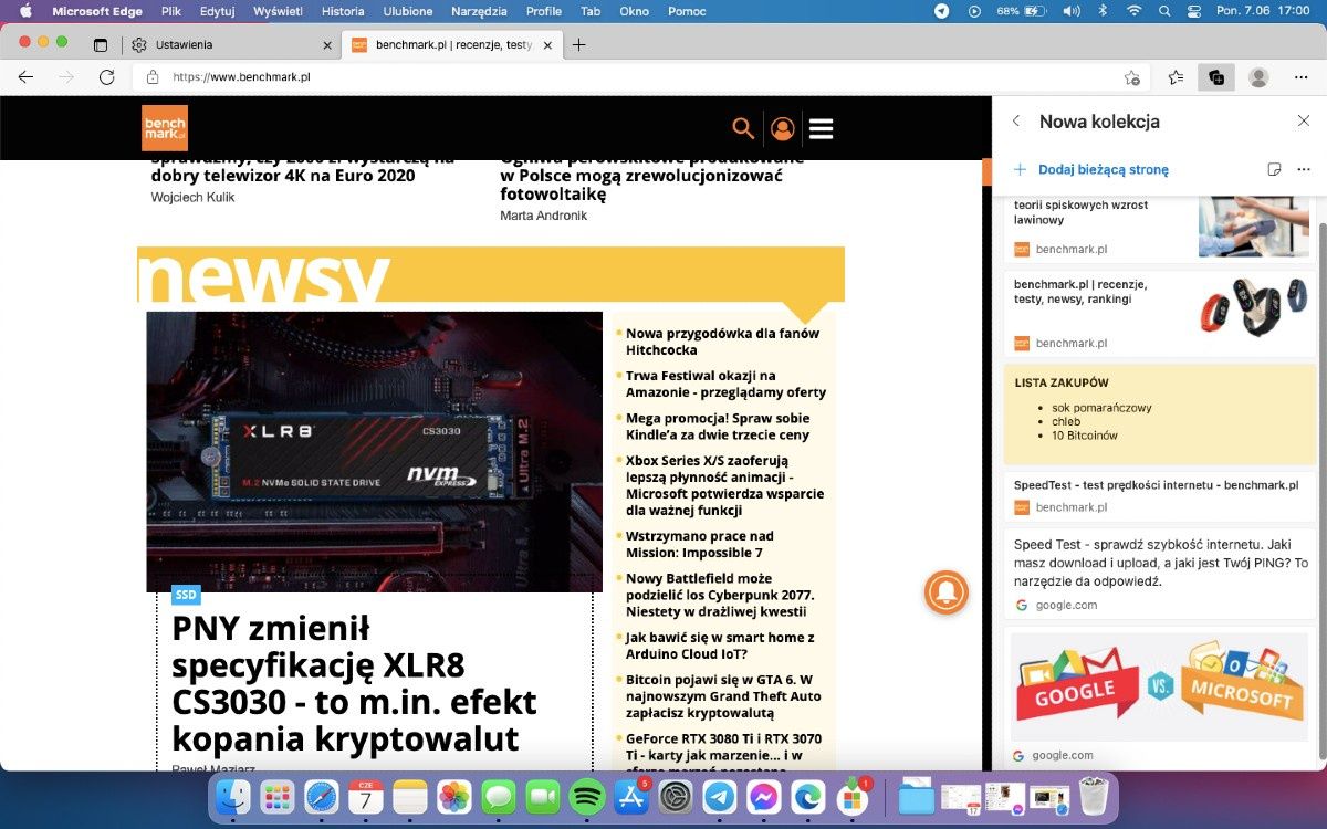 Microsoft Edge - kolekcje