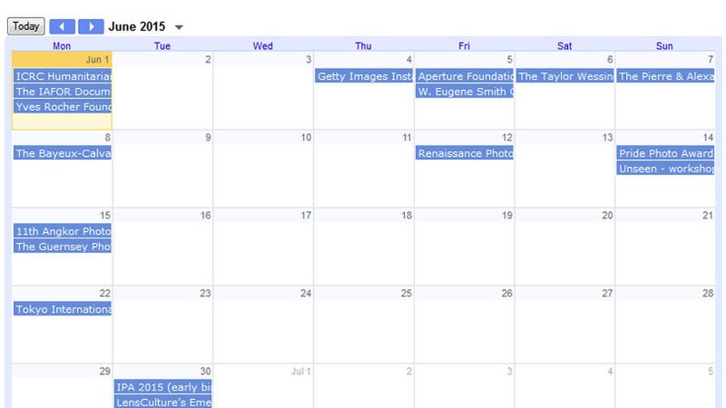 Kalendarz workshopx: terminy zgłoszeń wybranych konkursów fotografii dokumentalnej, 15.06. - 15.07.2015 1