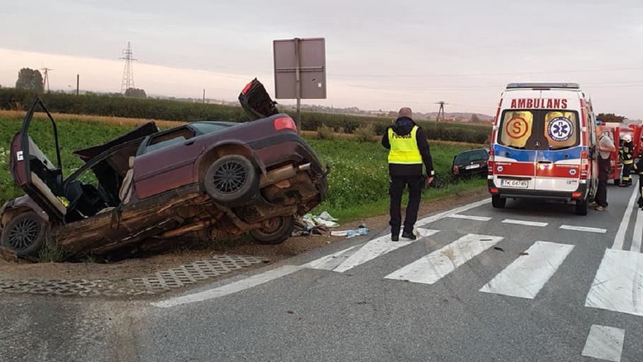 Groźny wypadek w Goźlicach. Do szpitala trafiło pięć osób