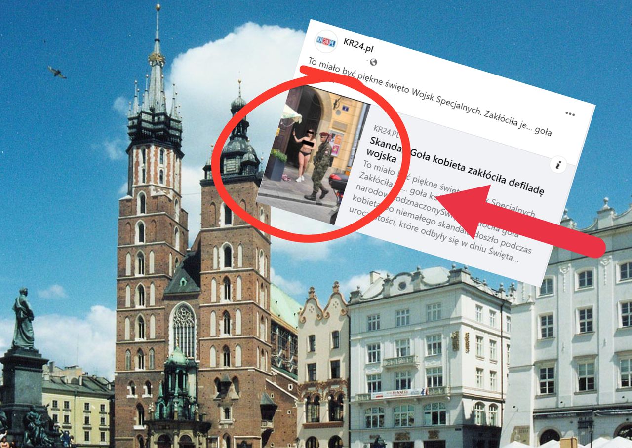 Defilowała bez ubrania na wojskowym święcie. Skandal w Krakowie