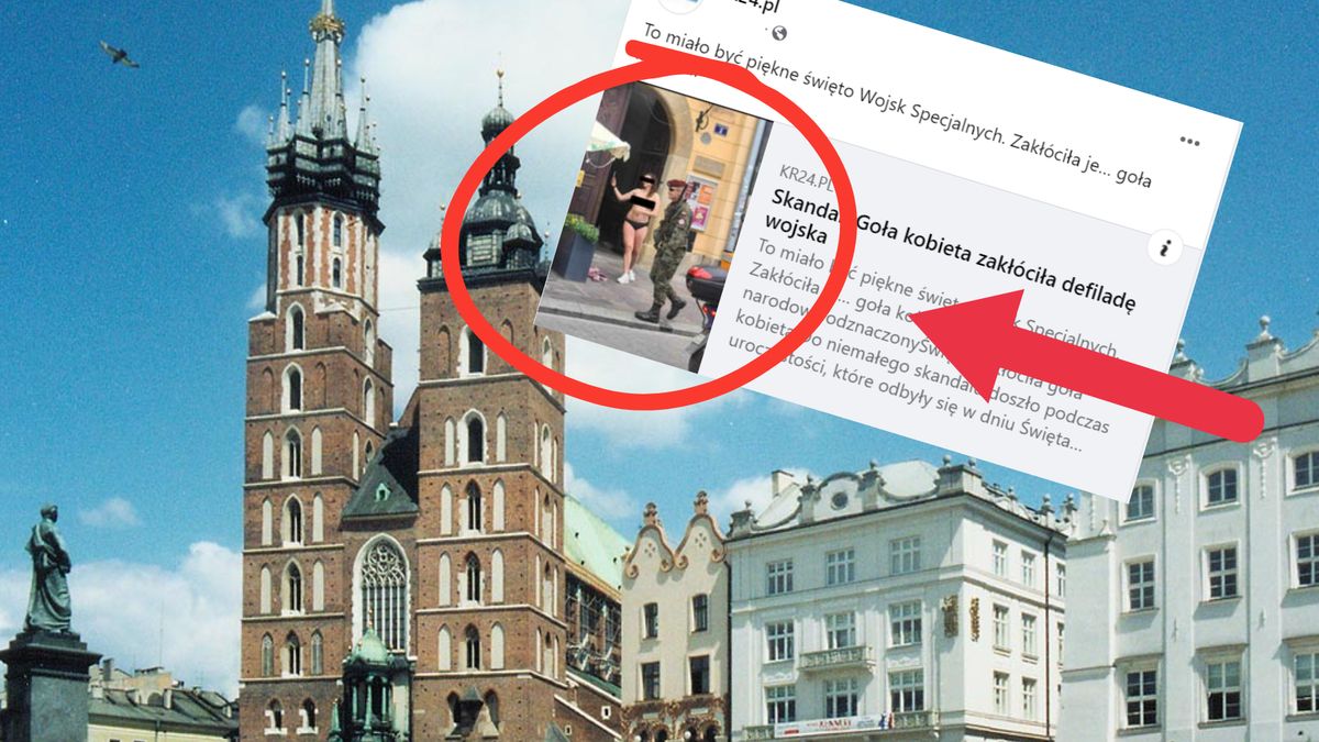 Półnaga kobieta wtargnęła na wojskowe uroczystości w Krakowie