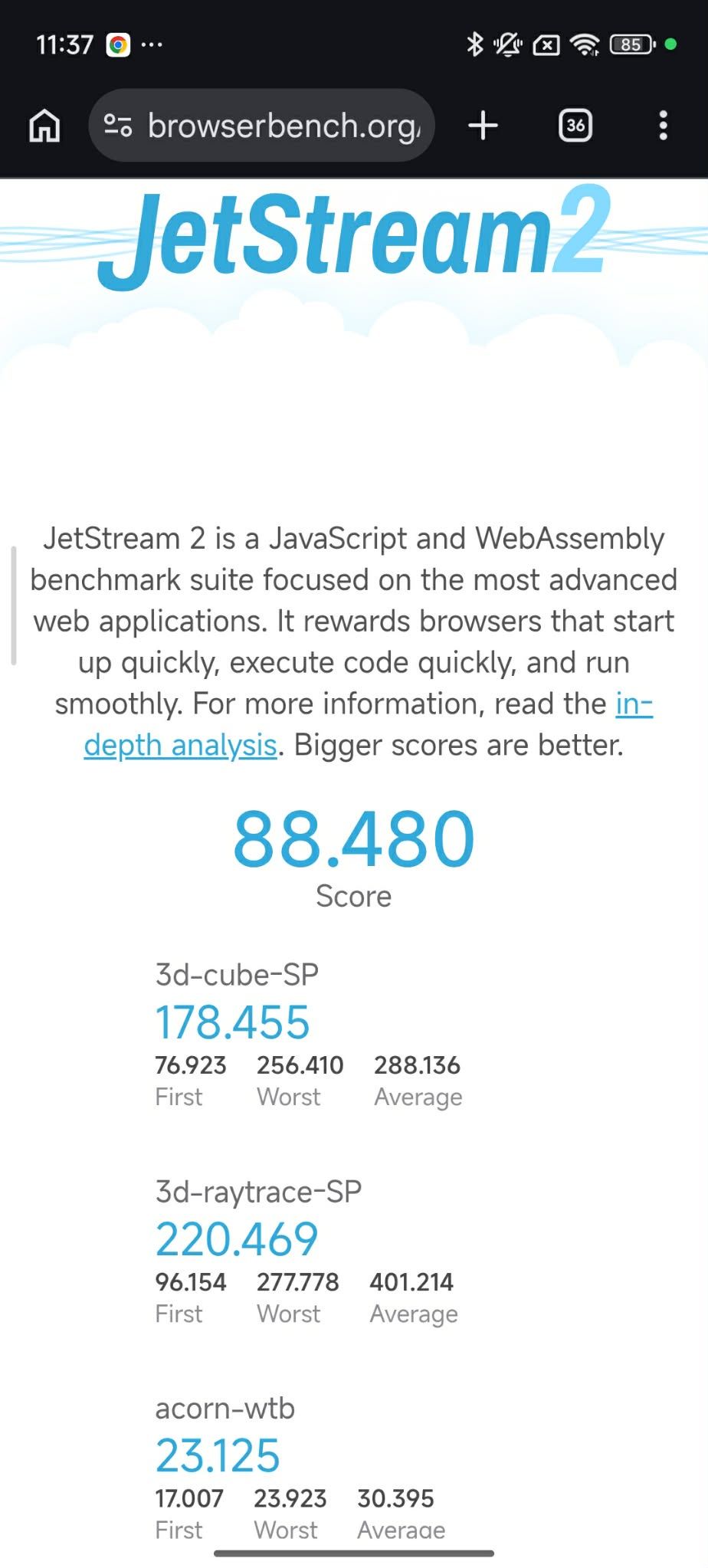 JetStream 2 na Xiaomi Redmi Note 15 4G