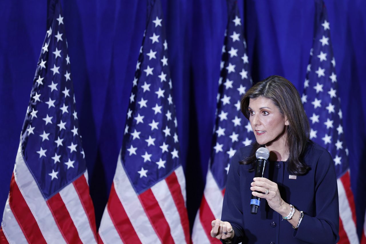 WASHINGTON, DC - MARCH 01: Republican presidential candidate former U.N. Ambassador Nikki Haley speaks at a campaign event at The Madison Hotel on March 01, 2024 in Washington, DC. Haley is visiting several states ahead of Super Tuesday on March 5. (Photo by Anna Moneymaker/Getty Images)