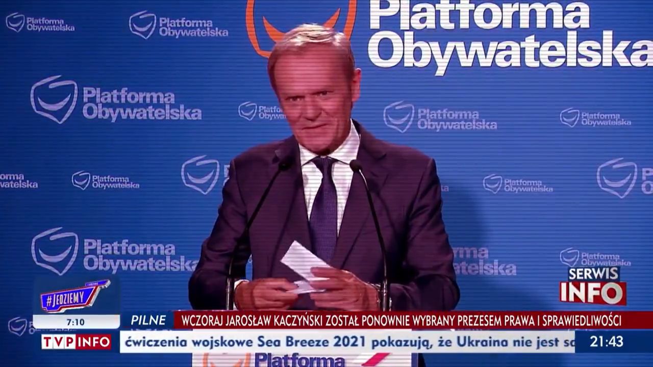 Tak Donalda Tuska TVP Info pokazało w swojej reklamie