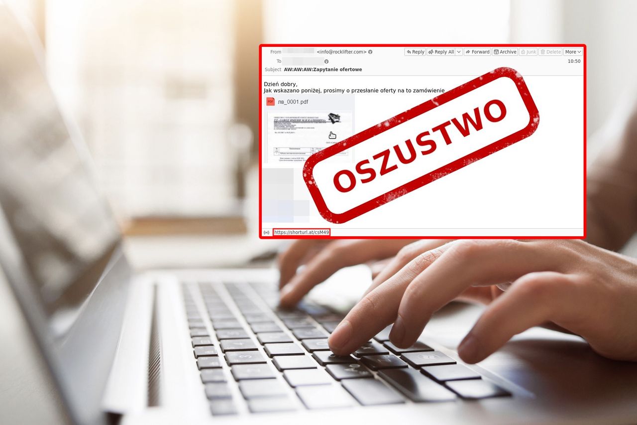 Ostrzeżenie CERT Polska przed oszustwem mailowym.