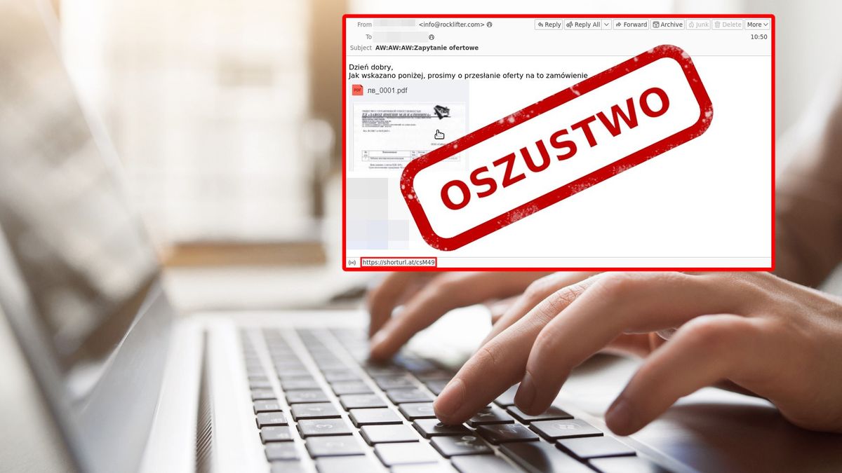 Ostrzeżenie CERT Polska przed oszustwem mailowym.