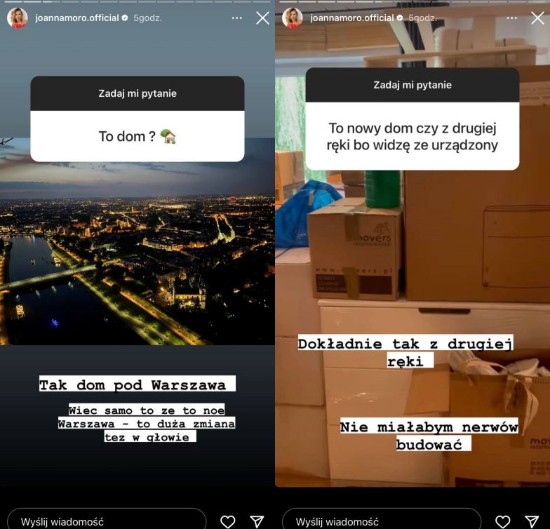 Joanna Moro przeprowadziła się