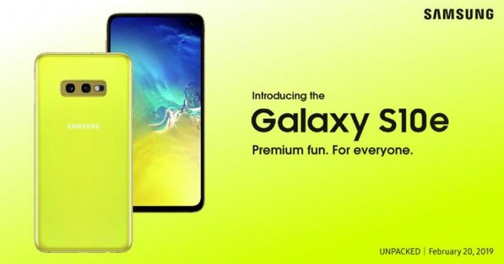Samsung Galaxy S10e na materiale promocyjnym