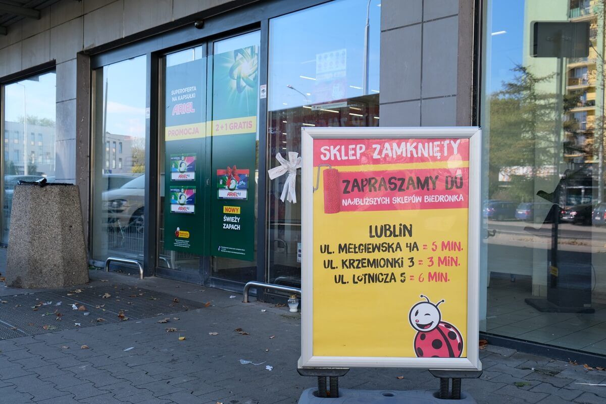 Biedronka zamknęła swój sklep przy ul. Hutniczej w Lublinie