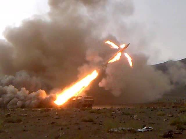 Odpalenie pocisku Łuna-M należącego do syryjskich sił zbrojnych.