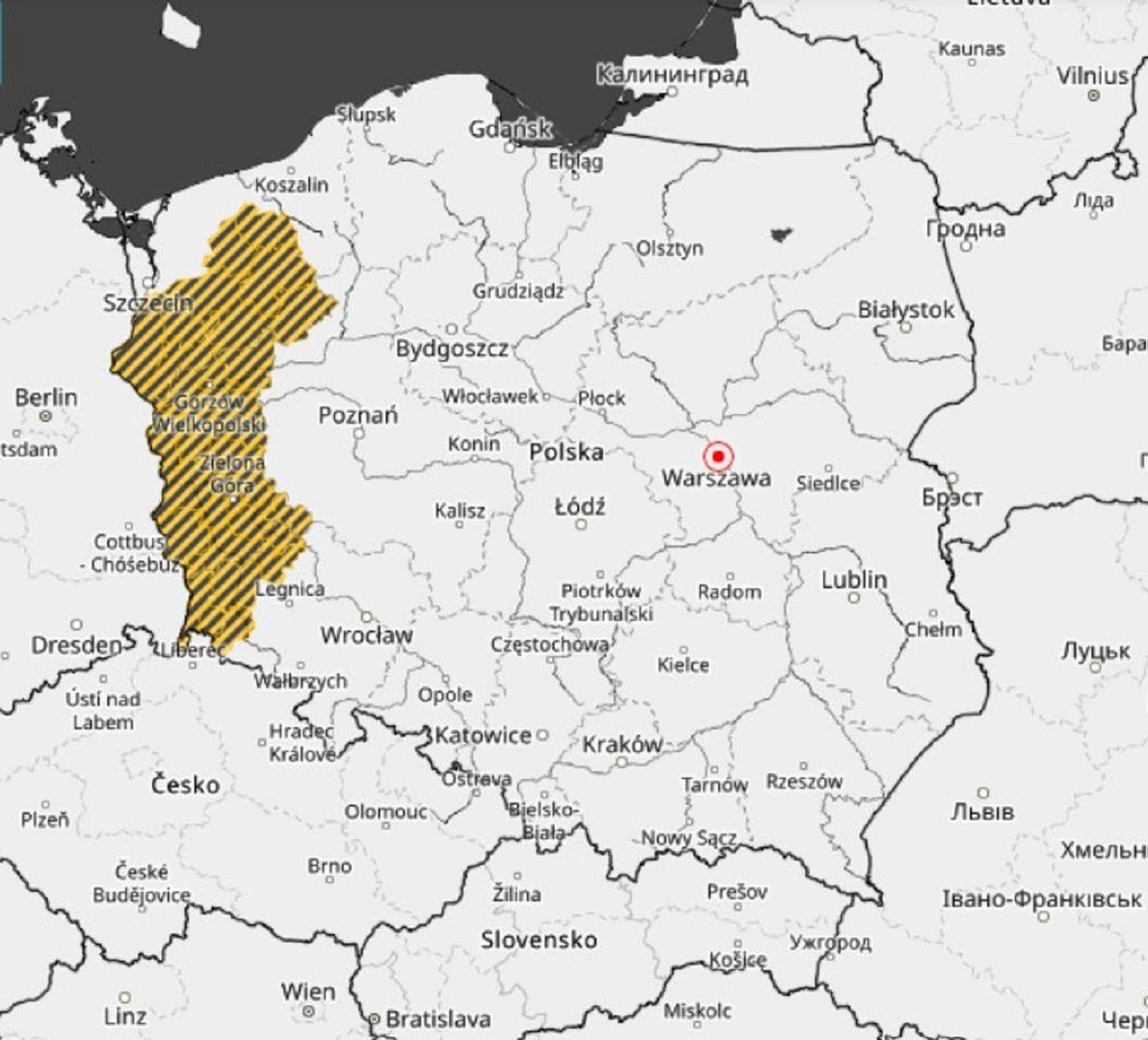 Ostrzeżenia IMGW przed marznącymi opadami w zachodniej Polsce