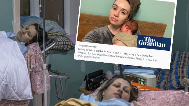 Kobieta urodziła swoje pierwsze dziecko w szpitalnym schronie