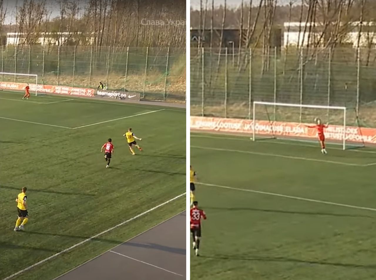 In the photo: bizarre own goal in Estonia