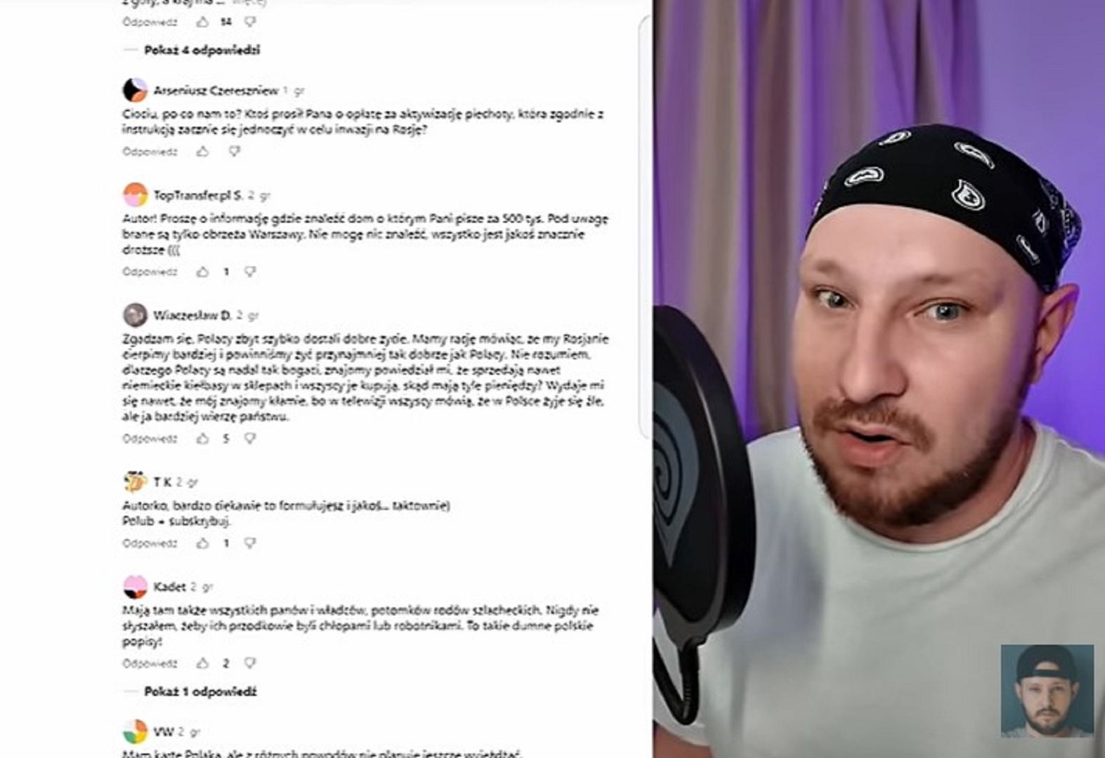 Zarucki przytoczył wpisy Rosjan, którzy zazdroszczą Polakom.