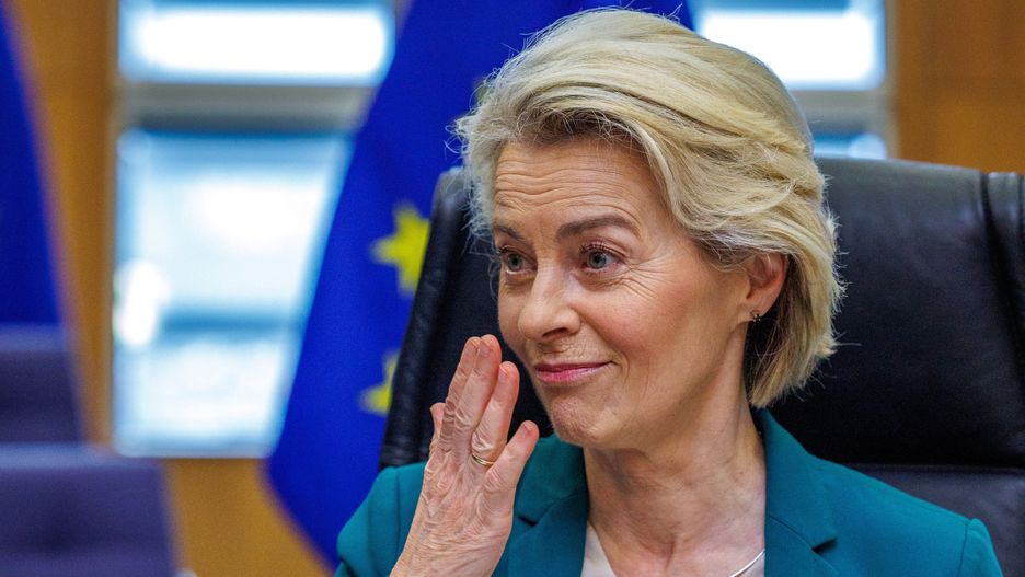 President of the European Commission Ursula von der Leyen reacts prior the beginning of the European weekly Commission college meeting in Brussels, Belgium, 19 June 2024. The Commissioners Meeting will be followed by a press conference on the 2024 European Semester Spring package. EPA/OLIVIER MATTHYS Dostawca: PAP/EPA.