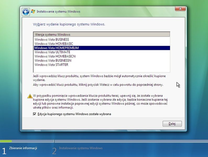 Instalacja Windows Vista krok po kroku 6