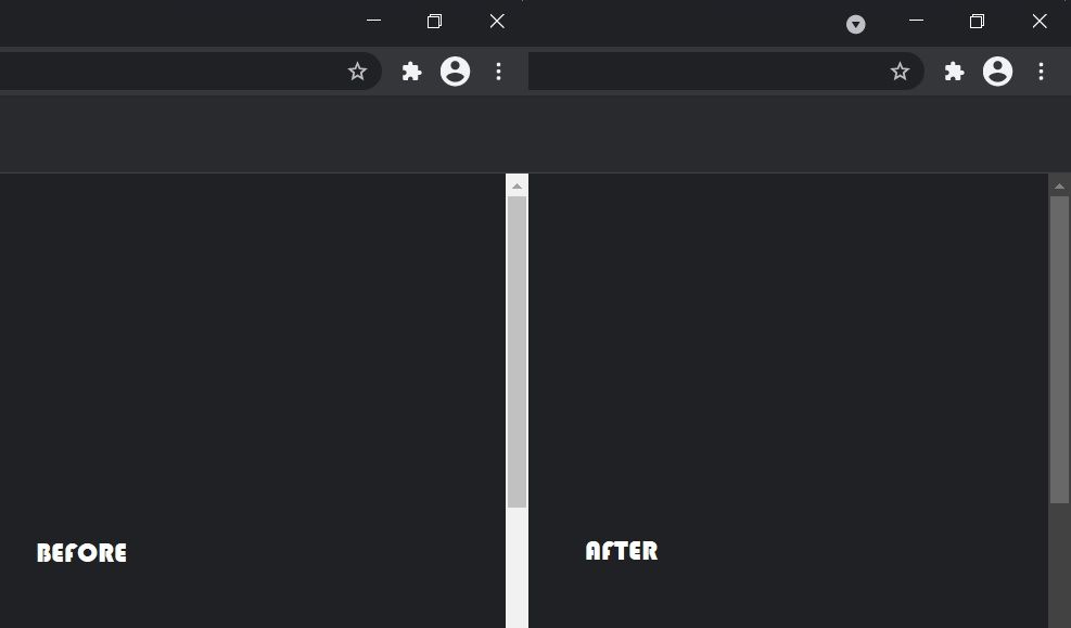 Jasny i ciemny pasek przewijania w Google Chrome Canary, fot. Windows Latest.