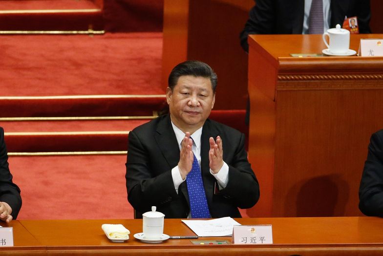 Prezydent Chin Xi Jinping podczas głosowania w parlamencie 13 marca 2018 r.