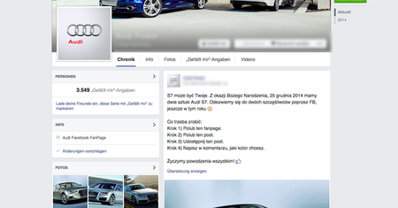Na Facebooku obiecują... nowe Audi S7