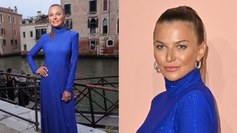 Anna Lewandowska w niebieskiej połyskującej sukni zachwyca na gali amfAR w Wenecji (ZDJĘCIA)