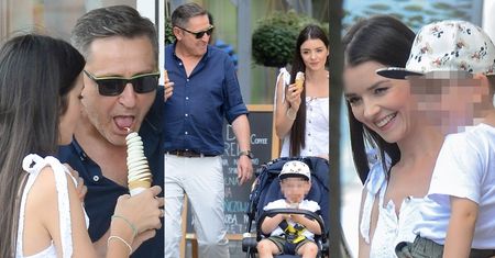 Andrzej Sołtysik zabrał syna i żonę na dwukolorowe lody kręcone (ZDJĘCIA)