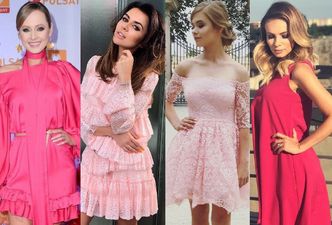 Dziewczęce różowe sukienki w kobiecych stylizacjach gwiazd