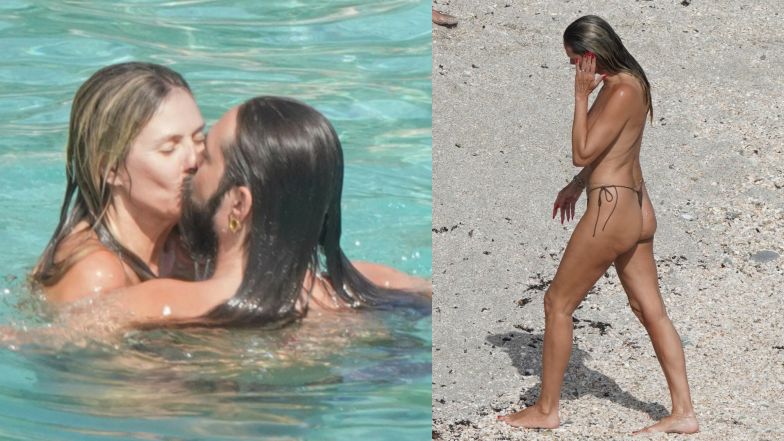 Heidi Klum topless i Tom Kaulitz wymieniają czułości podczas dnia na plaży