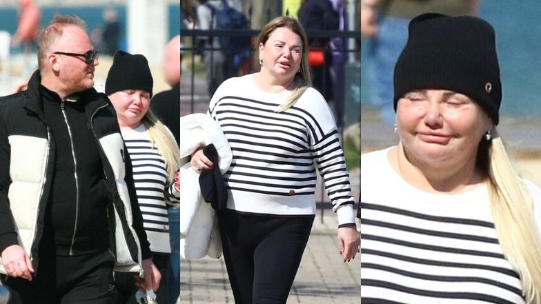 Odmieniona Katarzyna Niezgoda snuje się z mężem po Sopocie 