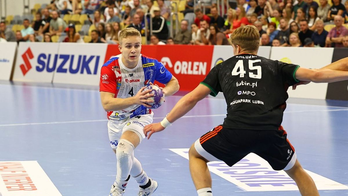 Materiały prasowe / Orlen Superliga / Piotr Jędraszczyk (Gwardia Opole) podczas meczu z MKS Zagłębiem Lubin