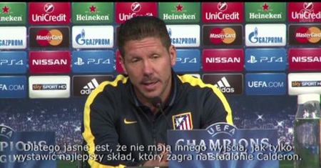 Konferencja prasowa Simeone przed meczem z Juventusem Turyn