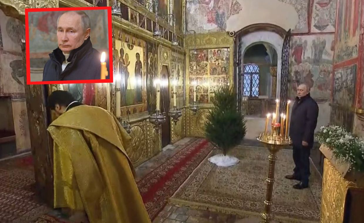 "Hipokryzja". Putin przed ołtarzem, a na froncie jak przed "rozejmem"