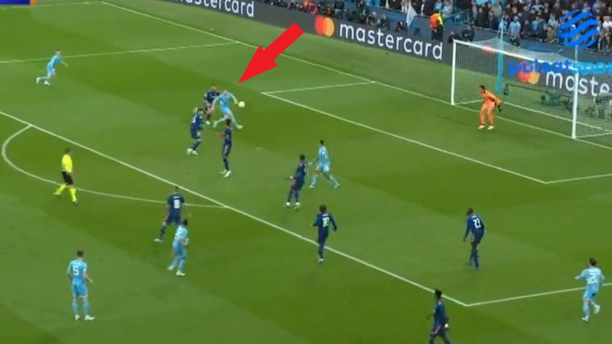 Twitter / Polsat Sport / Na zdjęciu: gol Kevina de Bruyne (Manchester City) w meczu z Realem Madryt