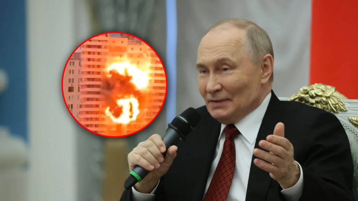 Putin skomentował atak rakietowy na blok w Kijowie.