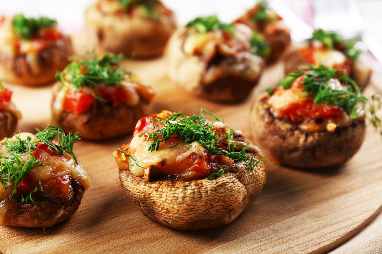 Portobello mushrooms with courgette and chorizo