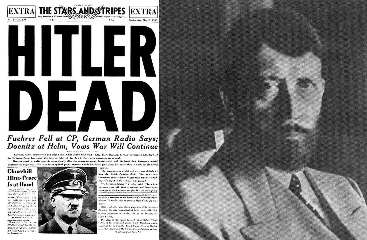 Gazeta z maja 1945 i amerykański retusz zdjęcia Hitlera. Tak miałby wyglądać, gdyby ukrywał się po wojnie