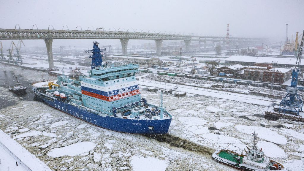 Nuclear icebreaker Yakutiya sails through the Galerny
ST  PETERSBURG, RUSSIA - 2025/01/03: Nuclear icebreaker Yakutiya sails through the Galerny fairway of Kanonersky Island during sea trials during a snowfall in St. Petersburg. The nuclear icebreaker *Yakutiya*, part of Project 22220, has departed the Galerny Fairway for the Gulf of Finland to undergo testing. Specialists will assess the performance of its main systems and equipment, including communication and navigation mechanisms, anchor and steering gear, and the helicopter complex. Following these evaluations, the vessel will proceed to its home port of Murmansk. Laid down at the Baltic Shipyard under USC on May 26, 2020, by order of Rosatom, the *Yakutiya* is designed to support shipping in the Arctic and advance the development of the Northern Sea Route. Equipped to break through ice up to three meters thick, it plays a vital role in Russia's Arctic program. (Photo by Artem Priakhin/SOPA Images/LightRocket via Getty Images)
SOPA Images
winter operations, baltic shipyard, navigation systems, yakutiya, project 22220, galley fairway, nuclear icebreaker