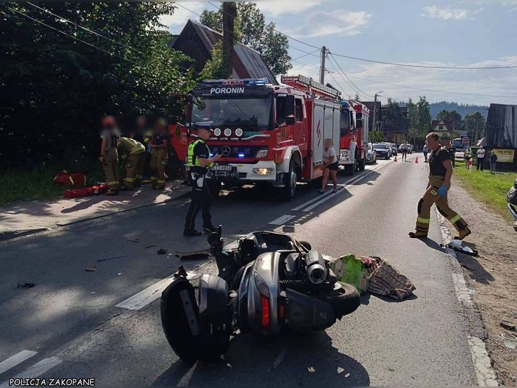 Dwa zdarzenia z udziałem motocyklistów. Jeden trafił do szpitala